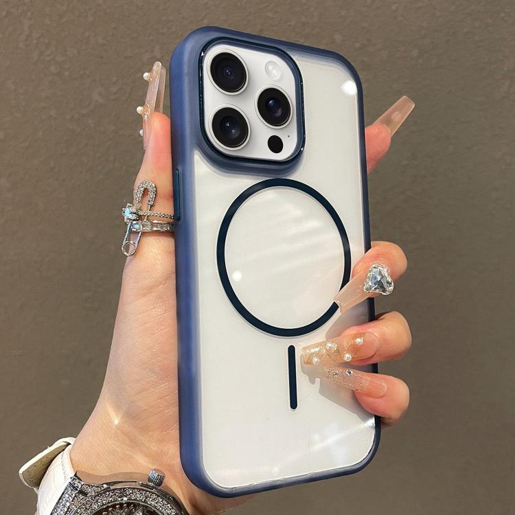 For iPhone 15 Pro Translucent Armor MagSafe N52 Thin Circle Phone Case