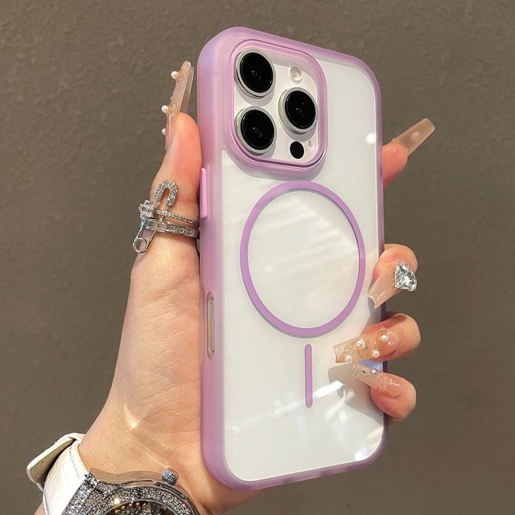 For iPhone 16 Pro Max Translucent Armor MagSafe N52 Thin Circle Phone Case