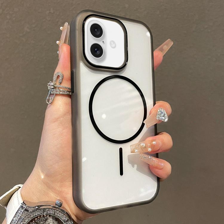 For iPhone 16 Plus Translucent Armor MagSafe N52 Thin Circle Phone Case