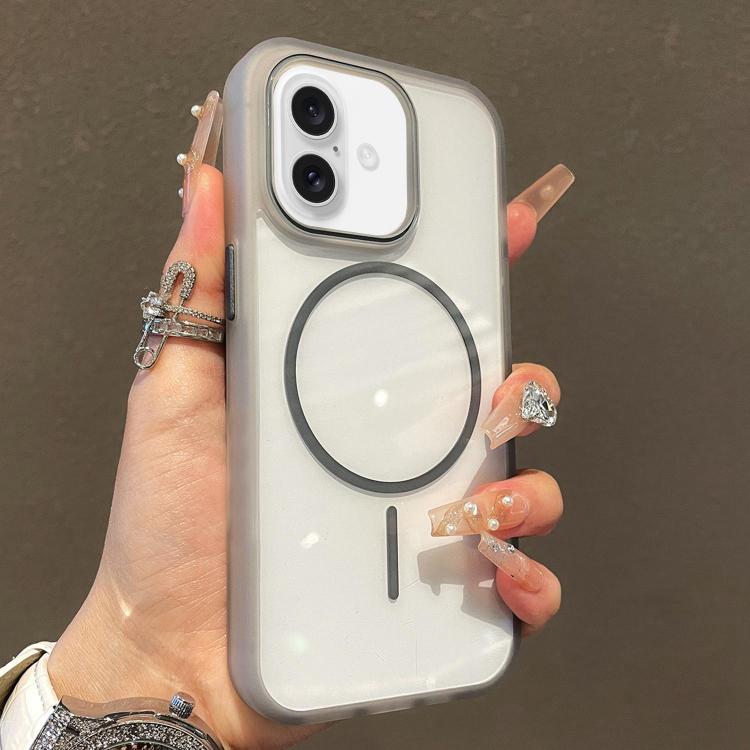 For iPhone 16 Plus Translucent Armor MagSafe N52 Thin Circle Phone Case