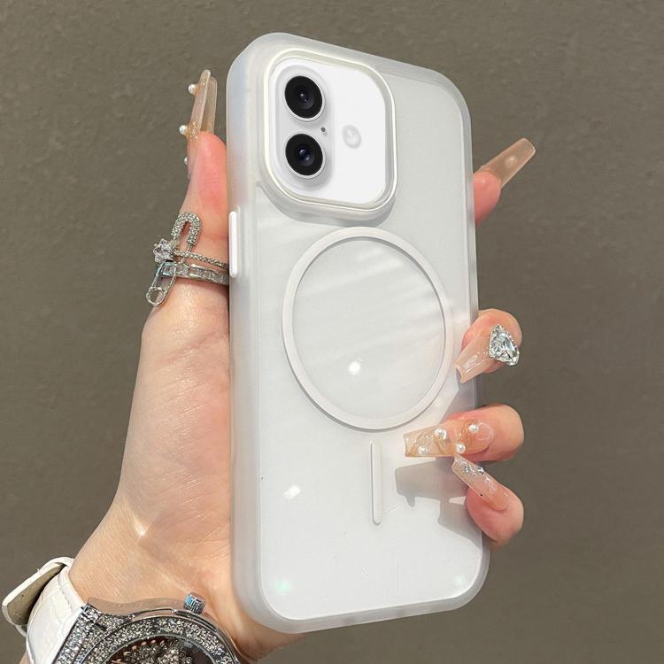 For iPhone 16 Translucent Armor MagSafe N52 Thin Circle Phone Case