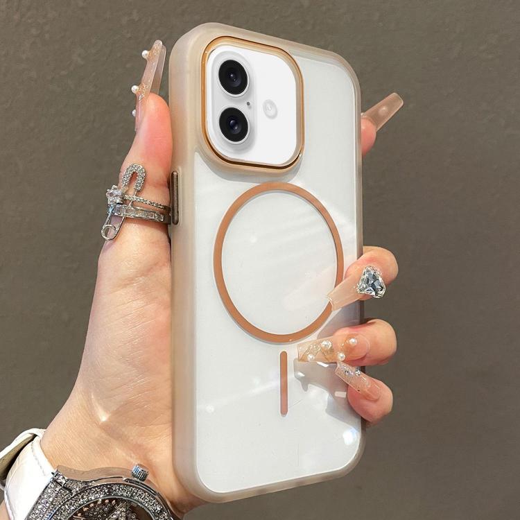 For iPhone 16 Translucent Armor MagSafe N52 Thin Circle Phone Case