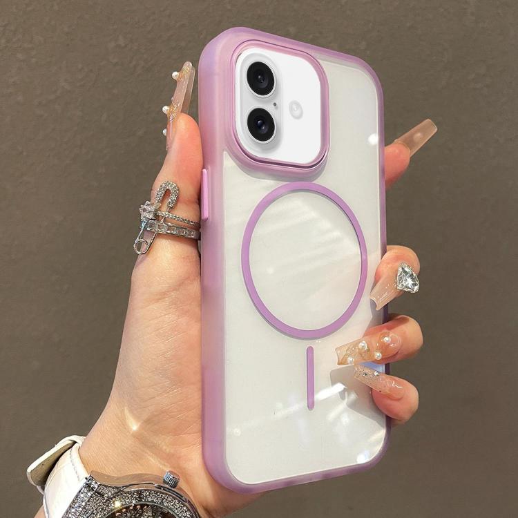 For iPhone 16 Translucent Armor MagSafe N52 Thin Circle Phone Case