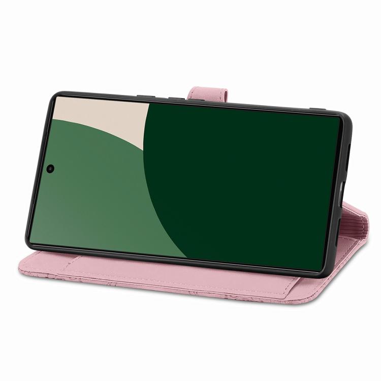 For Fujitsu Arrows We2 / F-52E Embossed Flower Zipper Leather Phone Case