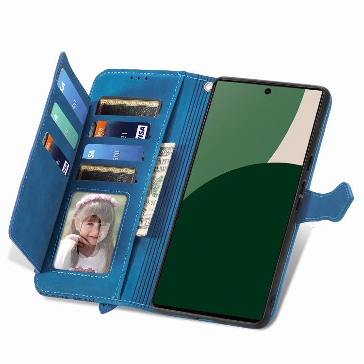 For Fujitsu Arrows We2 / F-52E Embossed Flower Zipper Leather Phone Case