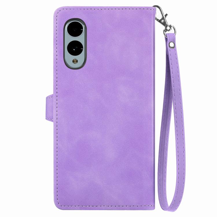 For Fujitsu Arrows We2 / F-52E Embossed Flower Zipper Leather Phone Case