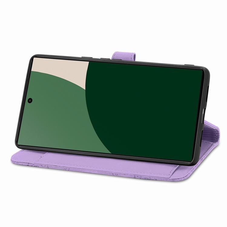 For Fujitsu Arrows We2 / F-52E Embossed Flower Zipper Leather Phone Case