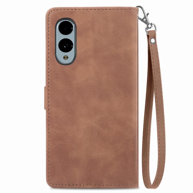 For Fujitsu Arrows We2 / F-52E Embossed Flower Zipper Leather Phone Case