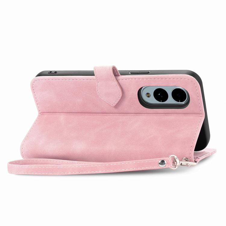 For Fujitsu Arrows We2 Plus / F-51E Embossed Flower Zipper Leather Phone Case