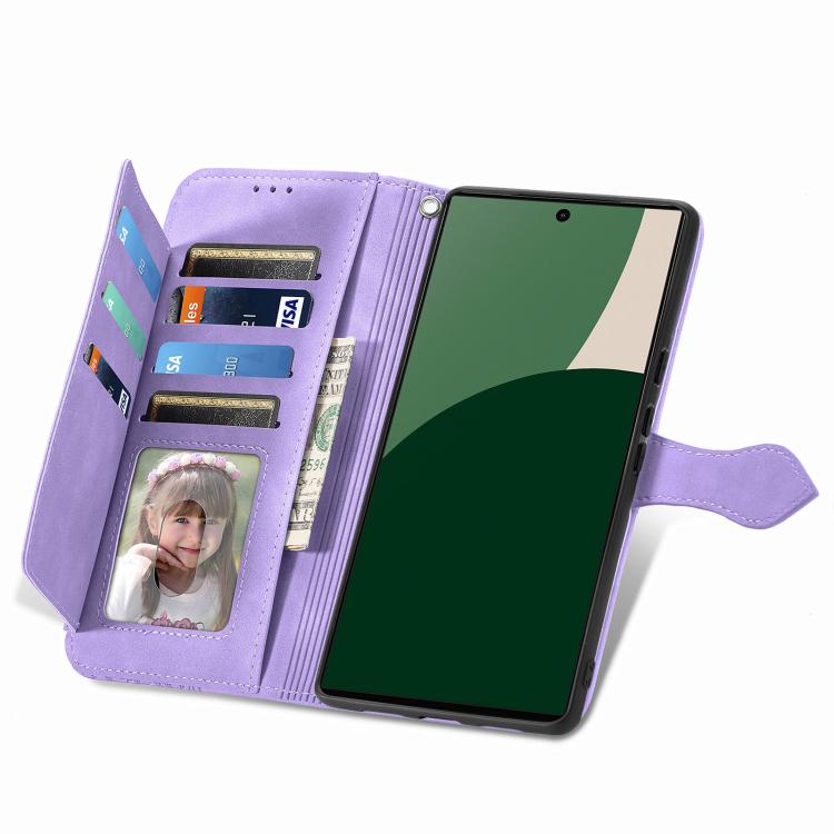 For Fujitsu Arrows We2 Plus / F-51E Embossed Flower Zipper Leather Phone Case