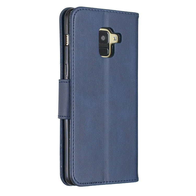 Retro Lambskin Texture Pure Color Horizontal Flip PU Leather Case for Galaxy A8 Plus 2018, with Holder & Card Slots & Wallet & Lanyard