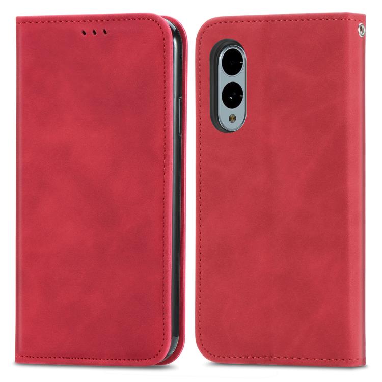 For Fujitsu Arrows We2 Plus / F-51E Retro Skin Feel Magnetic Flip Leather Phone Case