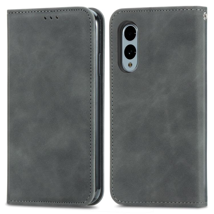 For Fujitsu Arrows We2 Plus / F-51E Retro Skin Feel Magnetic Flip Leather Phone Case