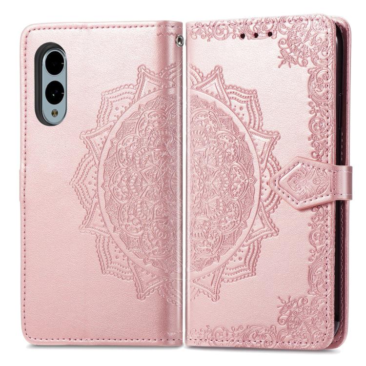For Fujitsu Arrows We2 Plus / F-51E Mandala Flower Embossed Leather Phone Case