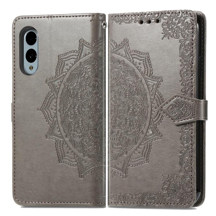 For Fujitsu Arrows We2 Plus / F-51E Mandala Flower Embossed Leather Phone Case