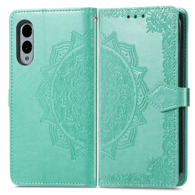 For Fujitsu Arrows We2 Plus / F-51E Mandala Flower Embossed Leather Phone Case