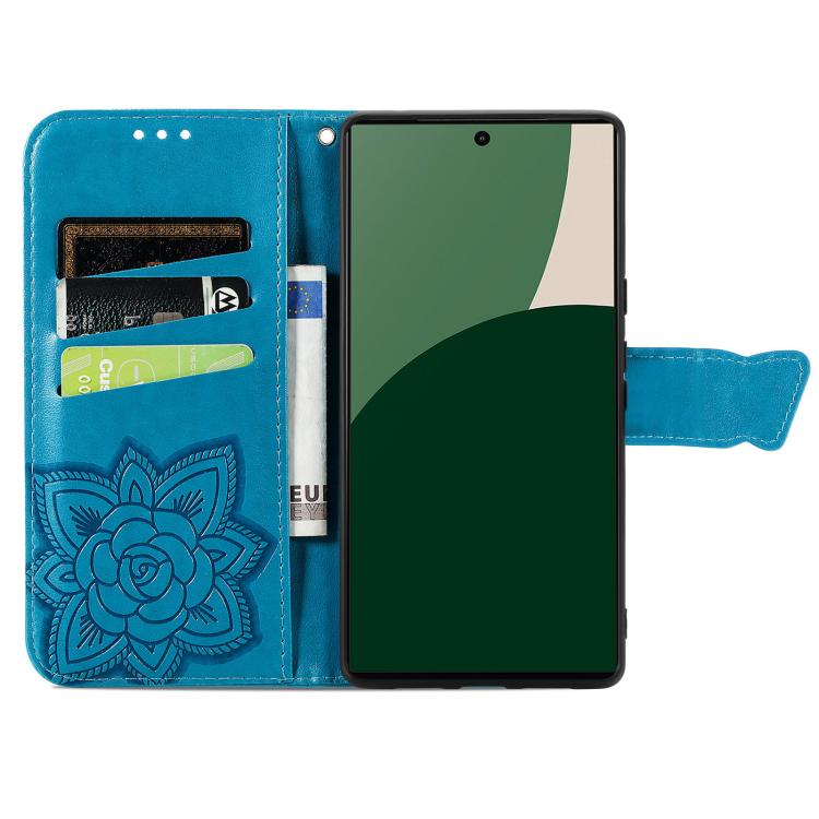 For Fujitsu Arrows We2 / F-52E Butterfly Love Flower Embossed Leather Phone Case