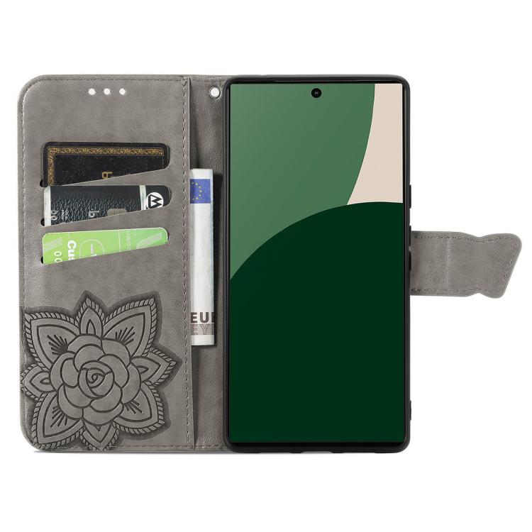 For Fujitsu Arrows We2 Plus / F-51E Butterfly Love Flower Embossed Leather Phone Case