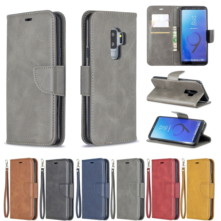 Retro Lambskin Texture Pure Color Horizontal Flip PU Leather Case for Galaxy S9 Plus, with Holder & Card Slots & Wallet & Lanyard