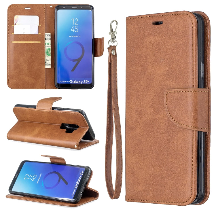 Retro Lambskin Texture Pure Color Horizontal Flip PU Leather Case for Galaxy S9 Plus, with Holder & Card Slots & Wallet & Lanyard