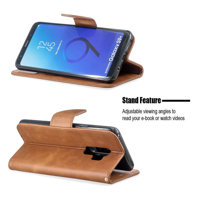 Retro Lambskin Texture Pure Color Horizontal Flip PU Leather Case for Galaxy S9 Plus, with Holder & Card Slots & Wallet & Lanyard