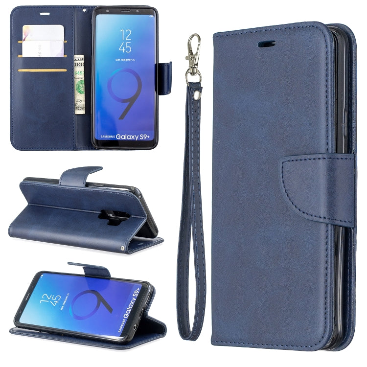 Retro Lambskin Texture Pure Color Horizontal Flip PU Leather Case for Galaxy S9 Plus, with Holder & Card Slots & Wallet & Lanyard