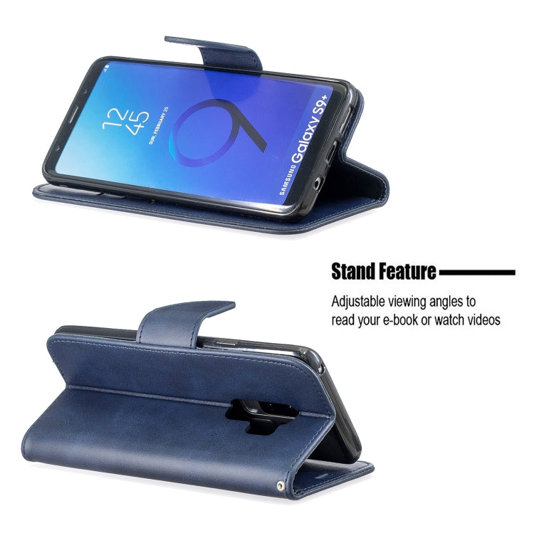 Retro Lambskin Texture Pure Color Horizontal Flip PU Leather Case for Galaxy S9 Plus, with Holder & Card Slots & Wallet & Lanyard