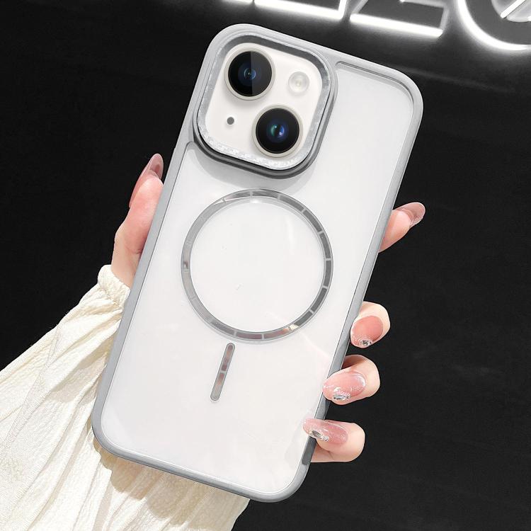 For iPhone 14 Chocolate Transparent MagSafe Shockproof Phone Case