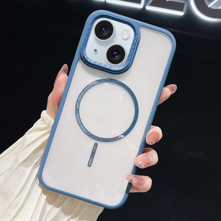 For iPhone 15 Chocolate Transparent MagSafe Shockproof Phone Case