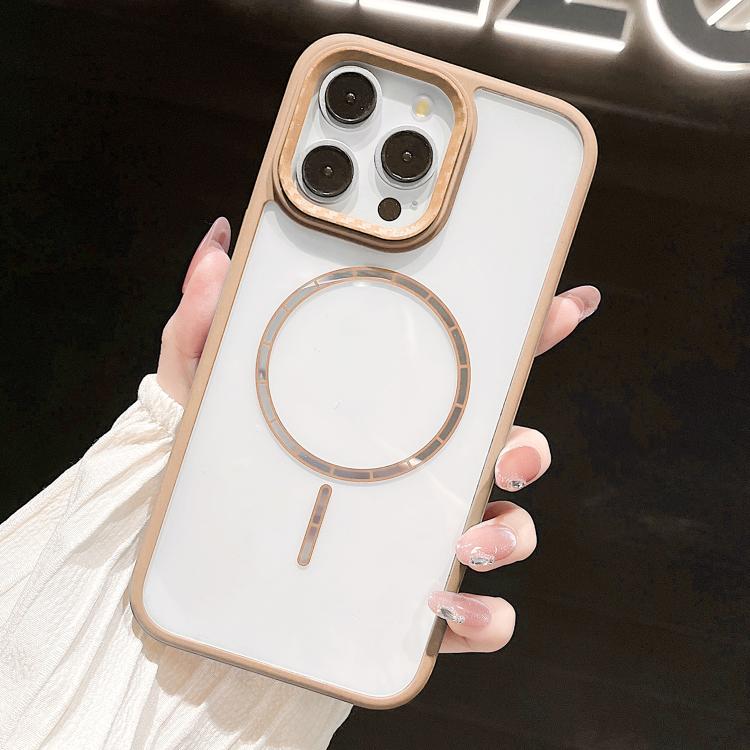 For iPhone 16 Pro Chocolate Transparent MagSafe Shockproof Phone Case