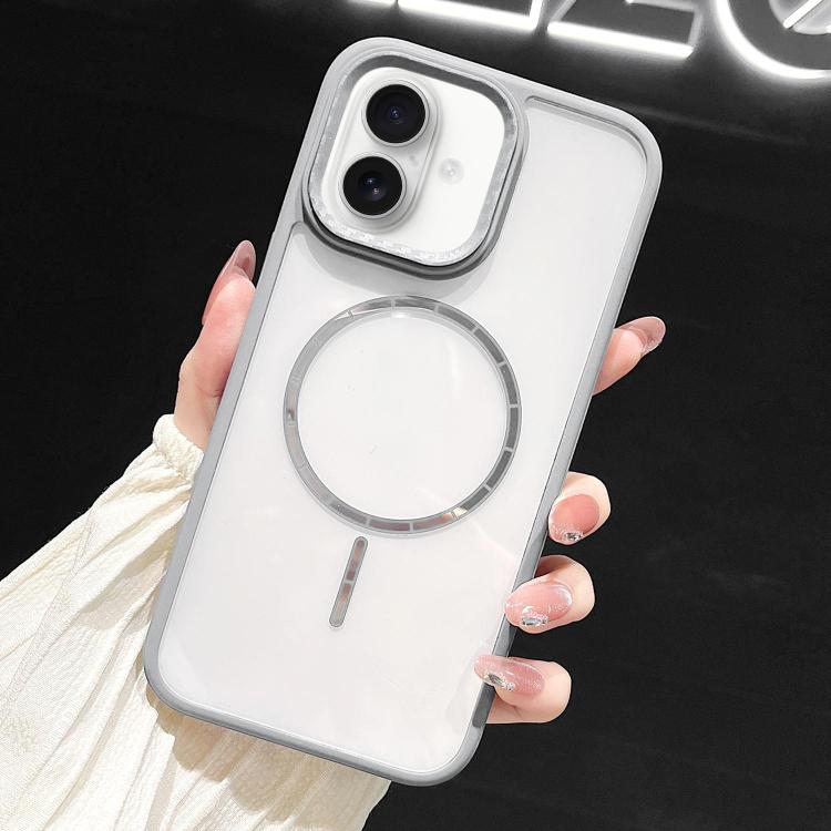 For iPhone 16 Plus Chocolate Transparent MagSafe Shockproof Phone Case