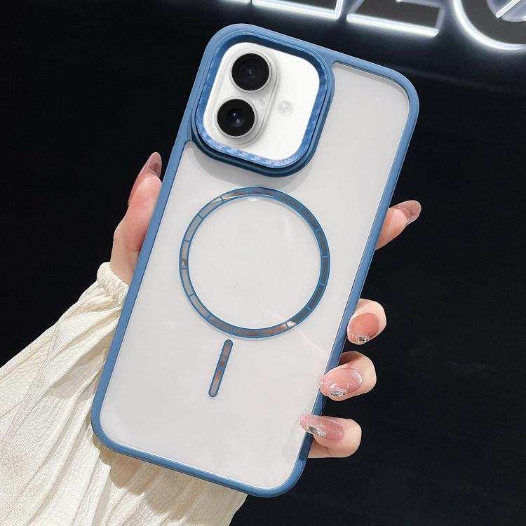 For iPhone 16 Chocolate Transparent MagSafe Shockproof Phone Case