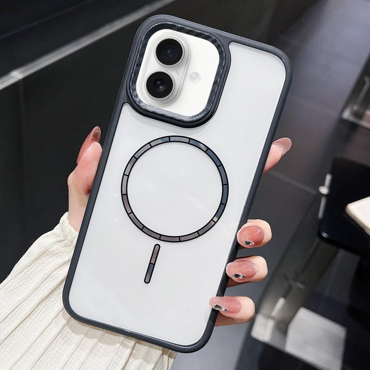 For iPhone 16 Chocolate Transparent MagSafe Shockproof Phone Case