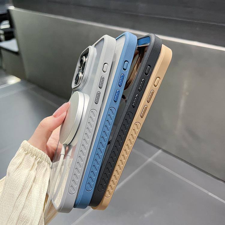 For iPhone 14 Chocolate Transparent MagSafe Shockproof Phone Case