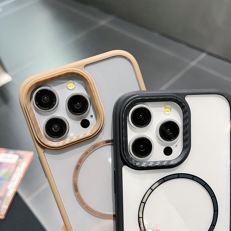 For iPhone 14 Chocolate Transparent MagSafe Shockproof Phone Case