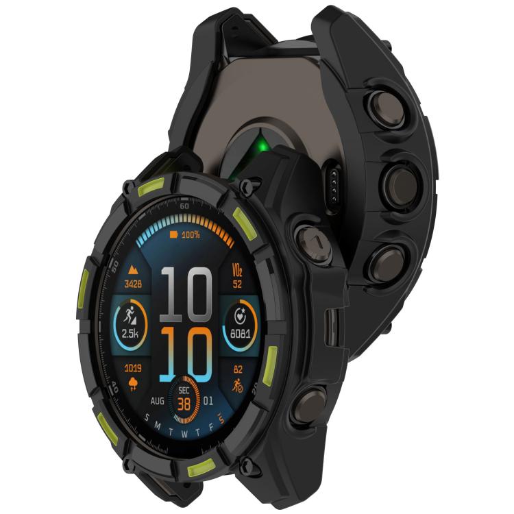 For Garmin Tactix 8 AMOLED 47mm Hollow Armor TPU Half Coverage Watch Protective Case