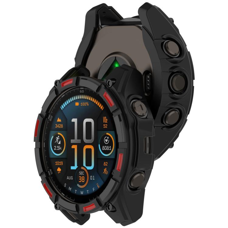 For Garmin Tactix 8 AMOLED 47mm Hollow Armor TPU Half Coverage Watch Protective Case
