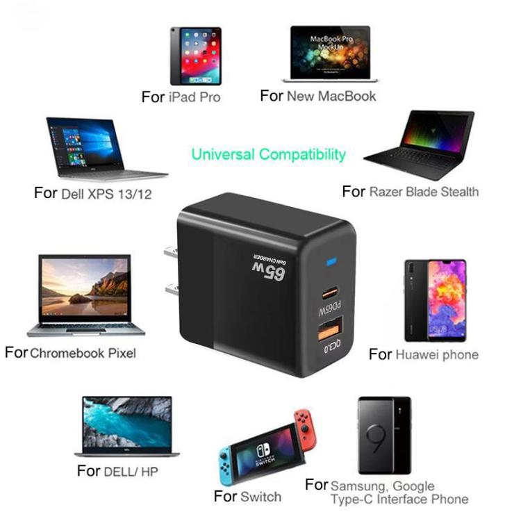 GaN PD 45W + QC3.0 USB Fully Compatible Protocol Charger for MacBook，UK Plug