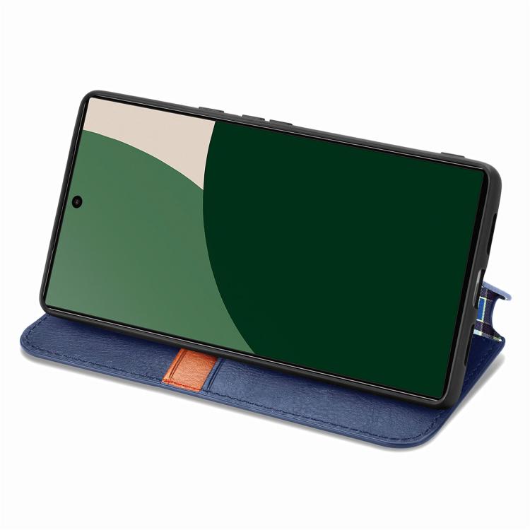 For Fujitsu Arrows We2 / F-52E Cubic Grid Pressed Magnetic Leather Phone Case