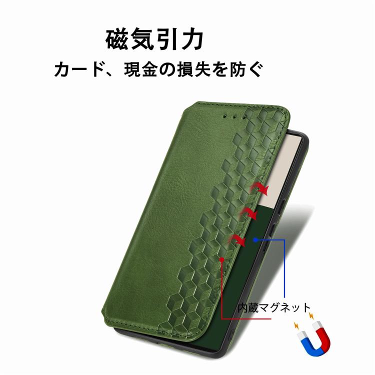 For Fujitsu Arrows We2 / F-52E Cubic Grid Pressed Magnetic Leather Phone Case