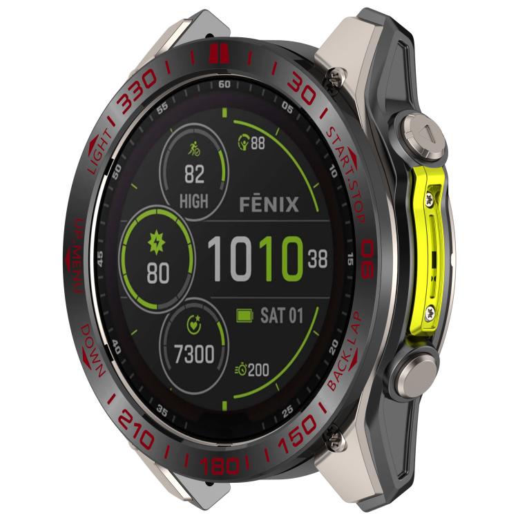 For Garmin Fenix 8 AMOLED 47mm Stainless Steel Metal Watch Protective Ring