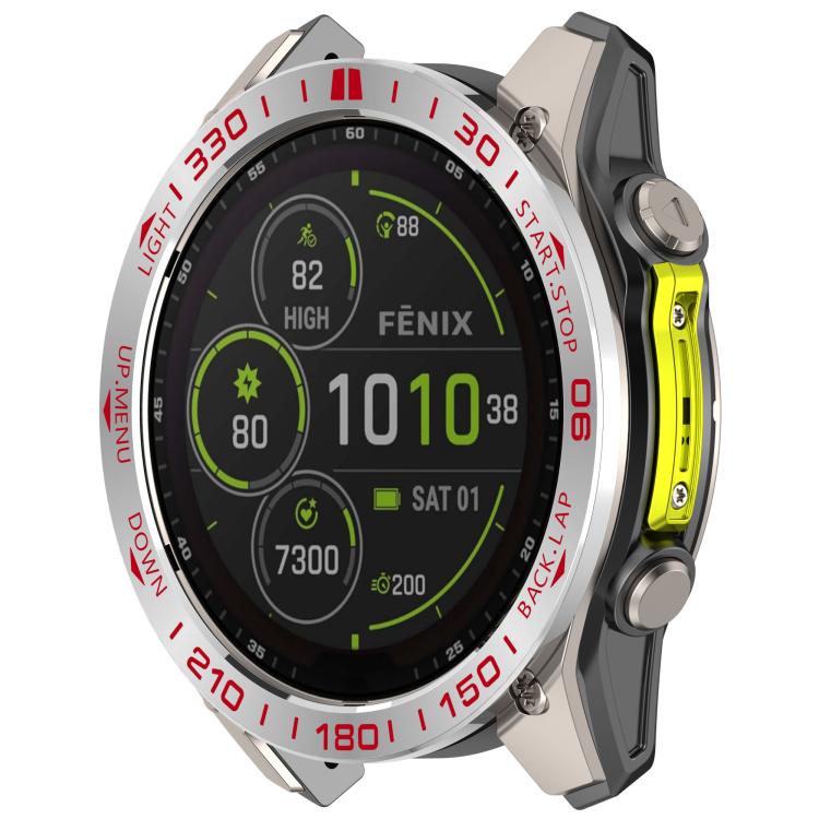 For Garmin Fenix 8 AMOLED 47mm Stainless Steel Metal Watch Protective Ring