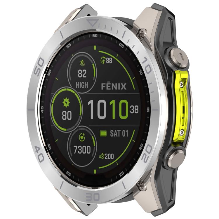 For Garmin Fenix 8 AMOLED 51mm Stainless Steel Metal Watch Protective Ring