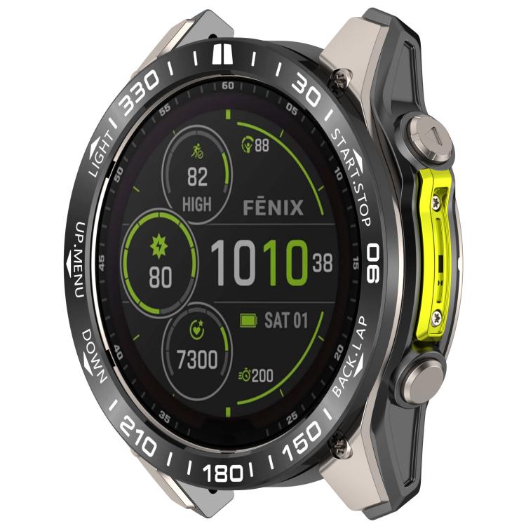 For Garmin Fenix 8 MIP 47mm Stainless Steel Metal Watch Protective Ring