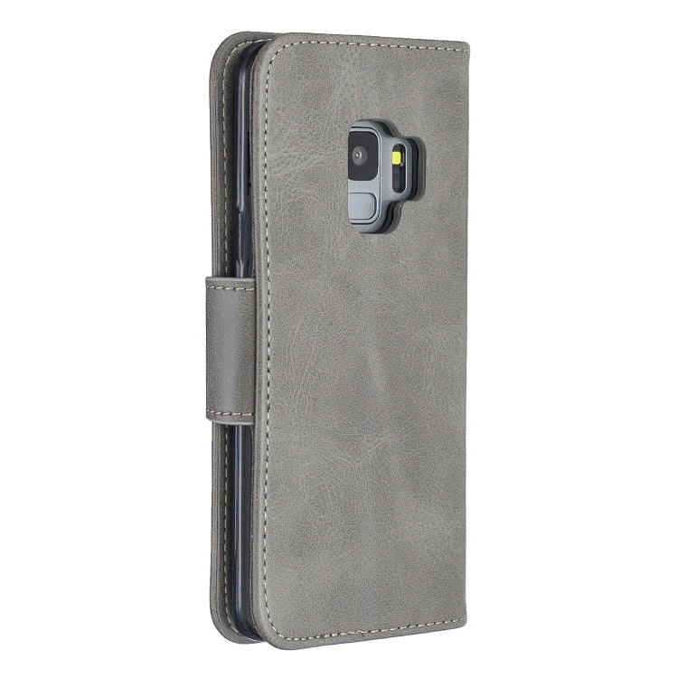 Retro Lambskin Texture Pure Color Horizontal Flip PU Leather Case for Galaxy S9, with Holder & Card Slots & Wallet & Lanyard