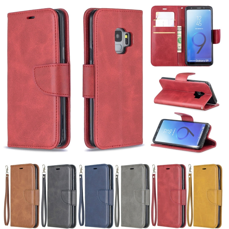 Retro Lambskin Texture Pure Color Horizontal Flip PU Leather Case for Galaxy S9, with Holder & Card Slots & Wallet & Lanyard