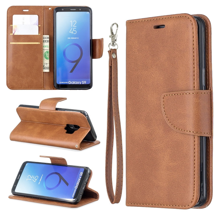 Retro Lambskin Texture Pure Color Horizontal Flip PU Leather Case for Galaxy S9, with Holder & Card Slots & Wallet & Lanyard