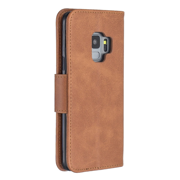 Retro Lambskin Texture Pure Color Horizontal Flip PU Leather Case for Galaxy S9, with Holder & Card Slots & Wallet & Lanyard