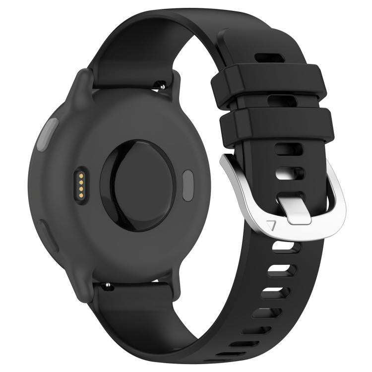 For Garmin Approach S50 20mm Liquid Glossy Silver Buckle Silicone Watch Band