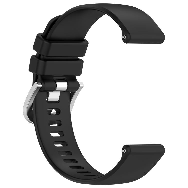 For Garmin Approach S50 20mm Liquid Glossy Silver Buckle Silicone Watch Band